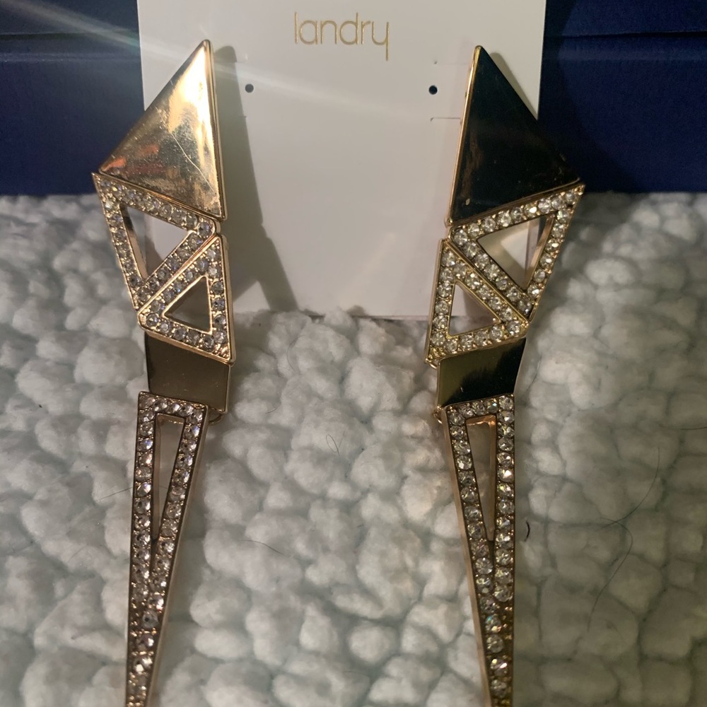 Gold/Faux diamond earrings, very pretty.